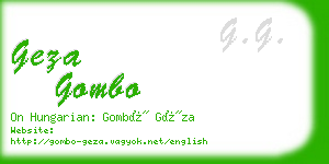 geza gombo business card